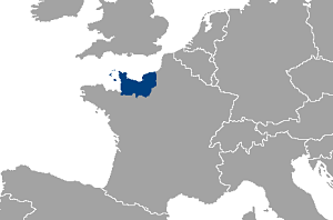 Mapa región de Normandía en la actualidad