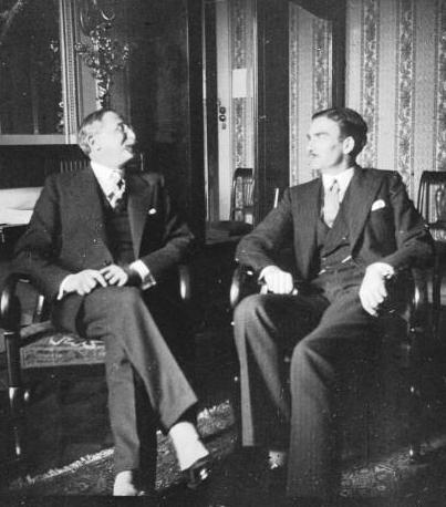 Fotografía de León Blum (Primer ministro francés) y Anthony Eden (ministro de Asuntos Exteriores de Gran Bretaña) en 1936
