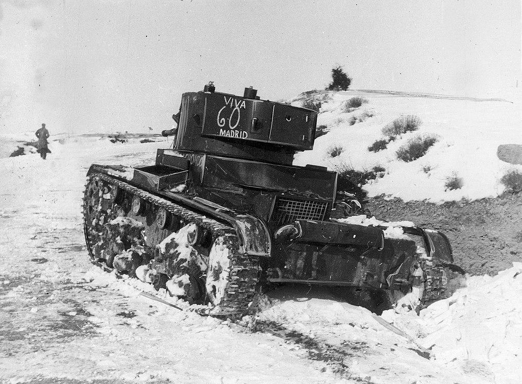 Tanque T-26 republicano en la batalla de Teruel